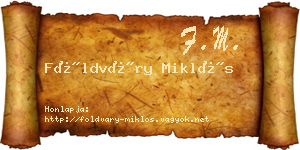 Földváry Miklós névjegykártya